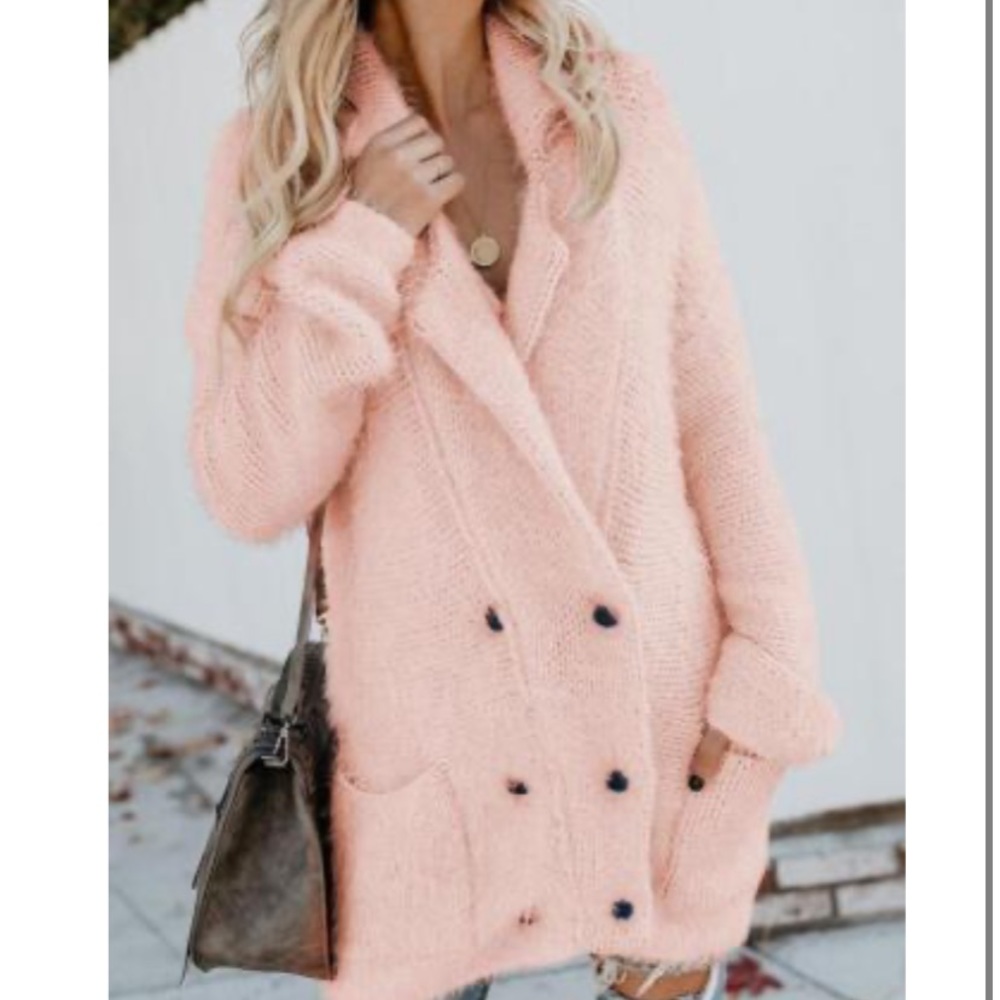 Pink Fuzzy Cardigan